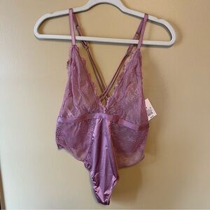 Auden Mauve Lace and Satin Body Suit